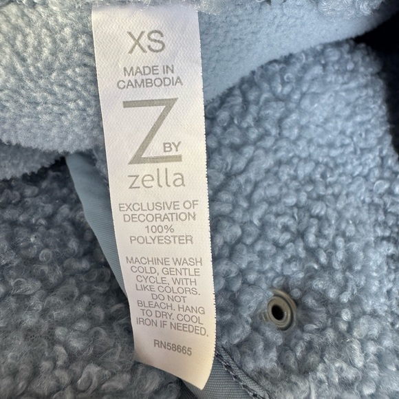 Z by Zella Fleece Nordstrom Women’s Size XS Blue Chalet Bouclé Hybrid Jacket - Picture 4 of 12